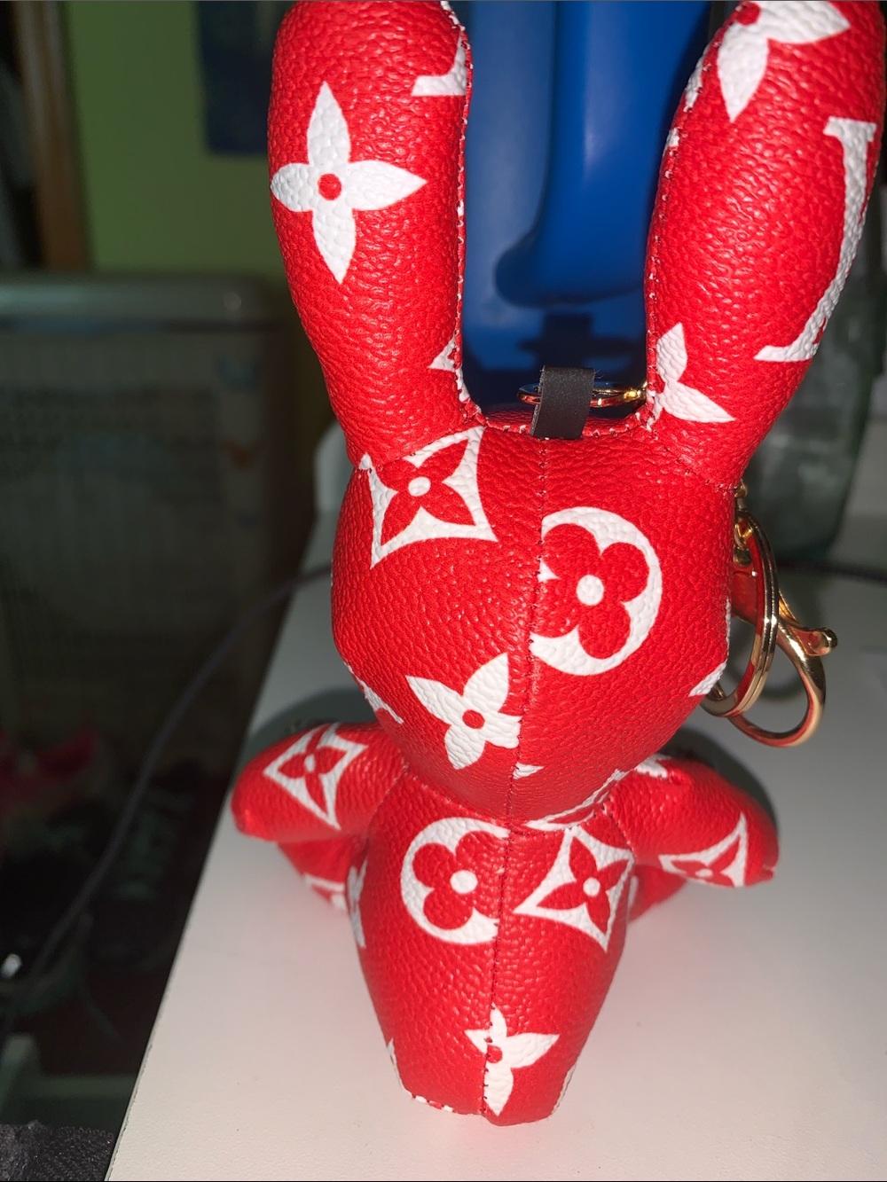 Crystal Monogram Bunny purse/bag Charm keychain - Picture 4 of 5